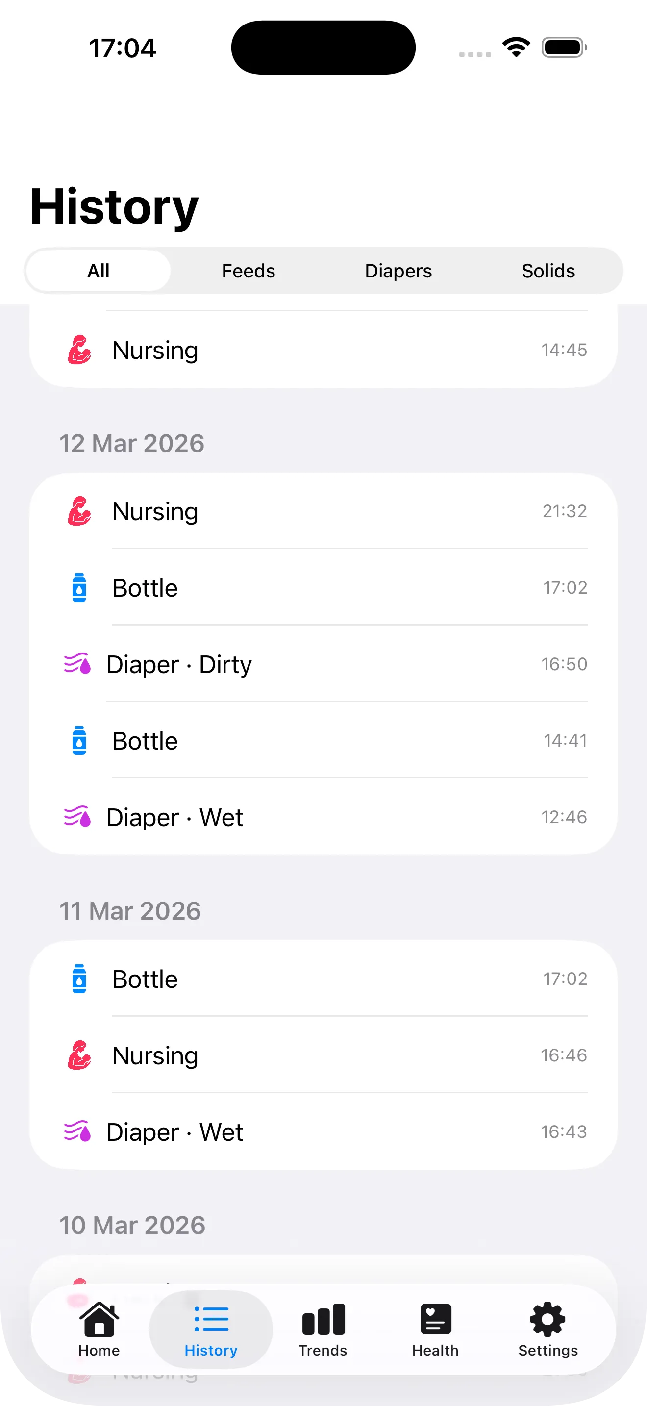 History tab