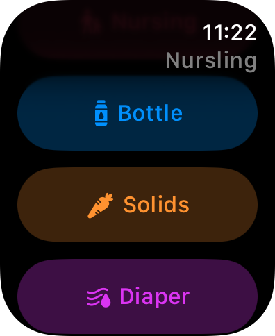 Apple Watch — feeding buttons